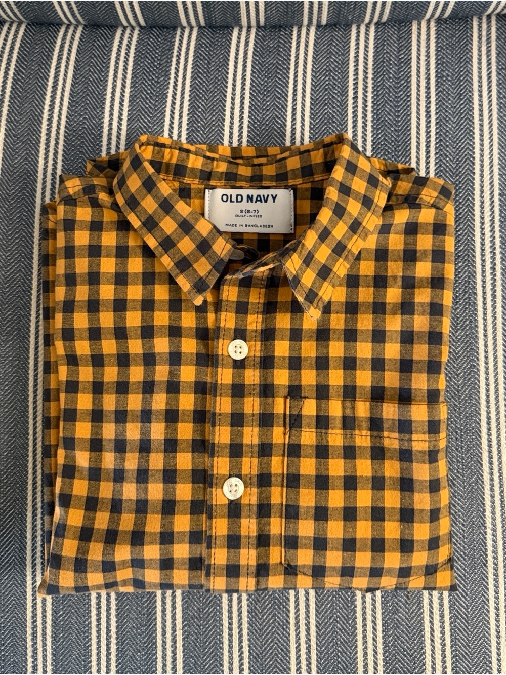 Old Navy (6-7) Yellow & Black Button-Down Shirt